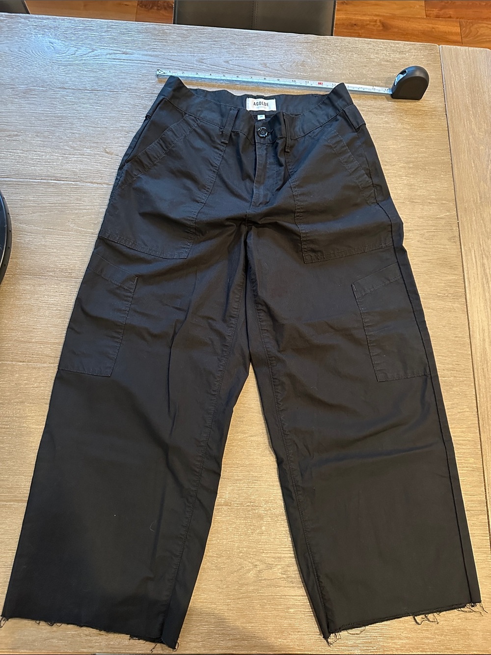 Agolde Black Wide-Leg Cargo Pants